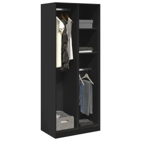 Schwarzer Holzschrank aus Ingenieurholz 80x50x200 cm von , Kleiderschränke - Ref: Foro24-3307757, Preis: 167,15 €, Rabatt: %