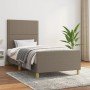 Estructura de cama sin colchón tela gris taupe 90x190 cm