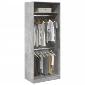 Grau-betonfarbener Holzwerkstoffschrank 80x50x200 cm von , Kleiderschränke - Ref: Foro24-3307795, Preis: 118,77 €, Rabatt: %