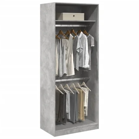 Grau-betonfarbener Holzwerkstoffschrank 80x50x200 cm von , Kleiderschränke - Ref: Foro24-3307795, Preis: 118,77 €, Rabatt: %