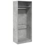 Grau-betonfarbener Holzwerkstoffschrank 80x50x200 cm von , Kleiderschränke - Ref: Foro24-3307795, Preis: 120,38 €, Rabatt: %