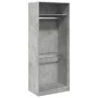 Grau-betonfarbener Holzwerkstoffschrank 80x50x200 cm von , Kleiderschränke - Ref: Foro24-3307795, Preis: 118,77 €, Rabatt: %