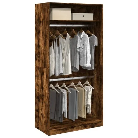Schrank aus geräucherter Eichenholz-Sperrholzplatte, 100x50x200 cm. von , Kleiderschränke - Ref: Foro24-3307805, Preis: 177,2...