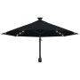 Wall umbrella with LEDs and metal pole 300 cm black by vidaXL, Umbrellas - Ref: Foro24-312528, Price: 113,06 €, Discount: %