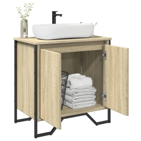 Armario lavabo baño madera ingeniería roble Sonoma 60x35x60 cm de , Muebles de baño - Ref: Foro24-848655, Precio: 56,54 €, De...
