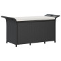 Gartenbank mit schwarzem Kunststoff-Rattankissen 116x46x57 cm. von , Gartenbänke - Ref: Foro24-363420, Preis: 129,91 €, Rabat...