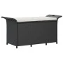 Gartenbank mit schwarzem Kunststoff-Rattankissen 116x46x57 cm. von , Gartenbänke - Ref: Foro24-363420, Preis: 131,55 €, Rabat...