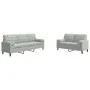 Juego de sofás con cojines 2 piezas terciopelo gris claro de , Sofás - Ref: Foro24-3278411, Precio: 483,54 €, Descuento: %