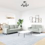 Set of sofas with 2 light gray velvet cushions by , Sofas - Ref: Foro24-3278411, Price: 473,36 €, Discount: %