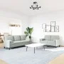 Set of sofas with 2 light gray velvet cushions by , Sofas - Ref: Foro24-3278411, Price: 482,55 €, Discount: %