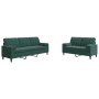 Zweiteiliges Sofaset mit dunkelgrünen Samtkissen. von , Sofas - Ref: Foro24-3278413, Preis: 596,77 €, Rabatt: %