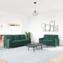 Set of sofas with 2 dark green velvet cushions by , Sofas - Ref: Foro24-3278413, Price: 585,74 €, Discount: %