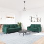 Zweiteiliges Sofaset mit dunkelgrünen Samtkissen. von , Sofas - Ref: Foro24-3278413, Preis: 596,77 €, Rabatt: %