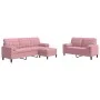3-piece velvet pink sofa set with cushions by , Sofas - Ref: Foro24-3278424, Price: 621,92 €, Discount: %