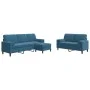Sofagarnitur mit 3-teiligen blauen Samtkissen von , Sofas - Ref: Foro24-3278430, Preis: 614,30 €, Rabatt: %