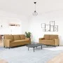 2-piece brown velvet sofa set with cushions by , Sofas - Ref: Foro24-3278418, Price: 568,57 €, Discount: %
