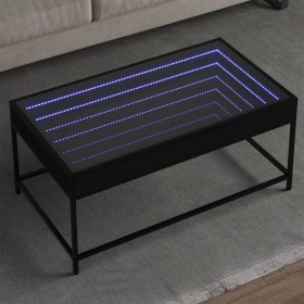 Coffee table with Infinity LED black 90x50x41 cm by , Coffee table - Ref: Foro24-847687, Price: 101,69 €, Discount: %