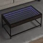 Mesa de centro con Infinity LED marrón roble 90x50x41 cm de , Mesas de centro - Ref: Foro24-847691, Precio: 117,31 €, Descuen...