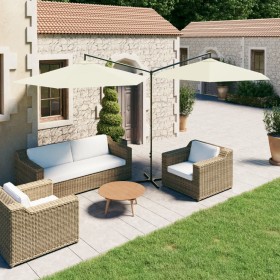 Double umbrella with sand-colored steel pole 600 cm by vidaXL, Umbrellas - Ref: Foro24-312563, Price: 162,43 €, Discount: %