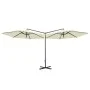 Double umbrella with sand-colored steel pole 600 cm by vidaXL, Umbrellas - Ref: Foro24-312563, Price: 158,98 €, Discount: %