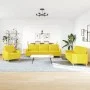Dreiteiliges Sofaset aus hellem gelben Stoff. von , Sofas - Ref: Foro24-3278292, Preis: 608,78 €, Rabatt: %