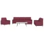 Sofagarnitur mit Fußhockern, 4-teilig, Stoff in Weinrot. von , Sofas - Ref: Foro24-3278301, Preis: 695,24 €, Rabatt: %