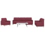 Sofagarnitur mit Fußhockern, 4-teilig, Stoff in Weinrot. von , Sofas - Ref: Foro24-3278301, Preis: 706,17 €, Rabatt: %
