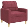 Sofagarnitur mit Fußhockern, 4-teilig, Stoff in Weinrot. von , Sofas - Ref: Foro24-3278301, Preis: 706,17 €, Rabatt: %