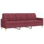 4-piece sofa set with ottoman in burgundy fabric by , Sofas - Ref: Foro24-3278301, Price: 695,24 €, Discount: %