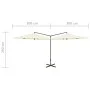 Double umbrella with sand-colored steel pole 600 cm by vidaXL, Umbrellas - Ref: Foro24-312563, Price: 158,98 €, Discount: %