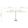 Sombrilla doble con palo de acero color arena 600 cm de vidaXL, Sombrillas - Ref: Foro24-312563, Precio: 162,32 €, Descuento: %