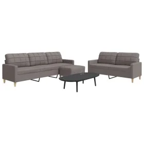 Sofagarnitur mit Fußhocker, 3-teilig, in Grau-Taupe Stoff. von , Sofas - Ref: Foro24-3278334, Preis: 563,52 €, Rabatt: %