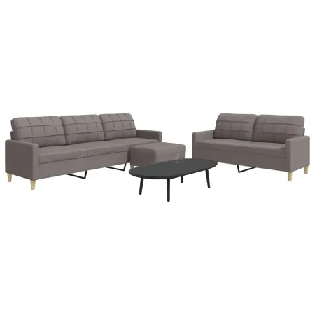 3-piece sofa set with gray taupe fabric ottoman by , Sofas - Ref: Foro24-3278334, Price: 563,52 €, Discount: %