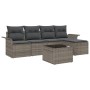 Conjunto de sofá de jardín con cojín 6 pcs Gris Poliratán