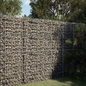 Galvanized iron gabion basket with cover 100x100x200 cm by , Pots and planters - Ref: Foro24-3295225, Price: 104,45 €, Discou...