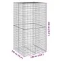 Galvanized iron gabion basket with cover 100x100x200 cm by , Pots and planters - Ref: Foro24-3295225, Price: 104,45 €, Discou...