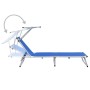 Folding sun loungers with canopy, 2 units, aluminum and blue textilene. by vidaXL, Loungers - Ref: Foro24-312457, Price: 186,...