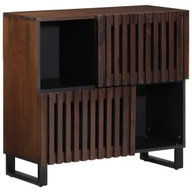 Solid mango wood sideboard in brown 80x34x75 cm by , Lockers and storage cabinets - Ref: Foro24-377571, Price: 137,38 €, Disc...