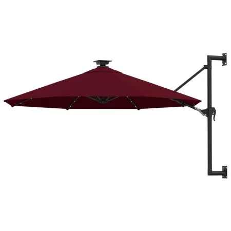 Wandschirm mit LEDs und Metallstange 300 cm bordeauxrot von vidaXL, Sonnenschirme - Ref: Foro24-312526, Preis: 148,31 €, Raba...
