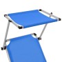Folding sun loungers with canopy, 2 units, aluminum and blue textilene. by vidaXL, Loungers - Ref: Foro24-312457, Price: 186,...