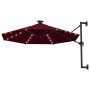 Wandschirm mit LEDs und Metallstange 300 cm bordeauxrot von vidaXL, Sonnenschirme - Ref: Foro24-312526, Preis: 148,68 €, Raba...