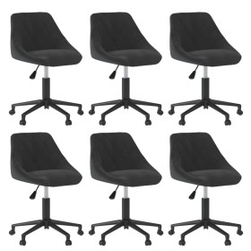 Drehbare Esszimmerstühle, 6 Stück, schwarzer Samt von , Essstühle - Ref: Foro24-3089018, Preis: 403,87 €, Rabatt: %