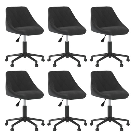 Drehbare Esszimmerstühle, 6 Stück, schwarzer Samt von , Essstühle - Ref: Foro24-3089018, Preis: 403,87 €, Rabatt: %