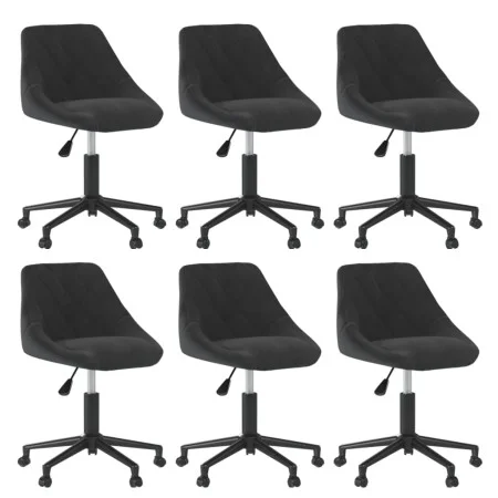 Sillas de comedor giratorias 6 unidades terciopelo negro de , Sillas de comedor - Ref: Foro24-3089018, Precio: 397,05 €, Desc...