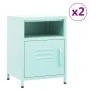 Mesitas de noche 2 uds acero verde menta 35x35x51 cm de , Mesitas de noche - Ref: Foro24-3095219, Precio: 140,61 €, Descuento: %