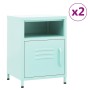 Nachttische, 2 Stück, aus mintgrünem Stahl, 35x35x51 cm. von , Nachttische - Ref: Foro24-3095219, Preis: 142,38 €, Rabatt: %