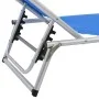 Klappbare Sonnenliegen mit 2 Stück Dach Aluminium und blauem Textilene von vidaXL, Liegen - Ref: Foro24-312457, Preis: 183,79...
