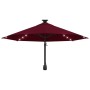 Wandschirm mit LEDs und Metallstange 300 cm bordeauxrot von vidaXL, Sonnenschirme - Ref: Foro24-312526, Preis: 148,68 €, Raba...