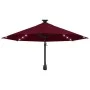 Wandschirm mit LEDs und Metallstange 300 cm bordeauxrot von vidaXL, Sonnenschirme - Ref: Foro24-312526, Preis: 148,31 €, Raba...