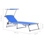Klappbare Sonnenliegen mit 2 Stück Dach Aluminium und blauem Textilene von vidaXL, Liegen - Ref: Foro24-312457, Preis: 186,56...